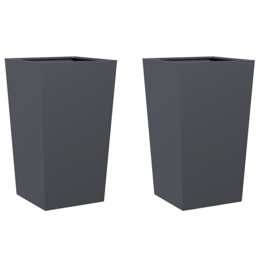 vidaXL Garden Planters 2 pcs Anthracite 45x45x75 cm Steel