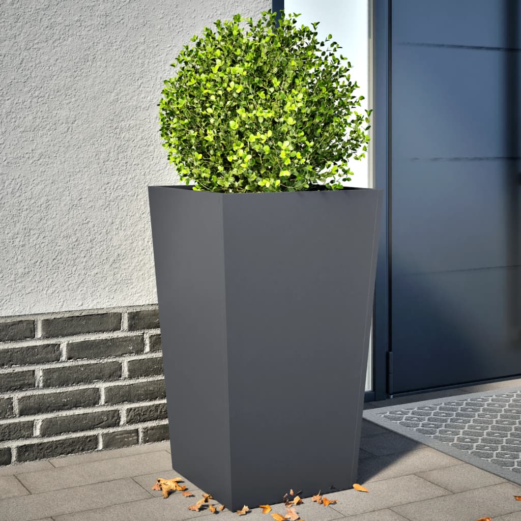 vidaXL Garden Planters 2 pcs Anthracite 45x45x75 cm Steel