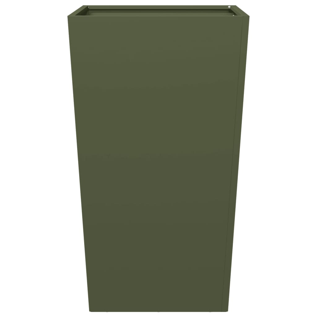 vidaXL Garden Planter Olive Green 45x45x75 cm Steel