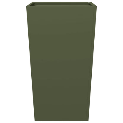 vidaXL Garden Planter Olive Green 45x45x75 cm Steel