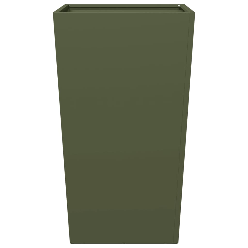 vidaXL Garden Planter Olive Green 45x45x75 cm Steel