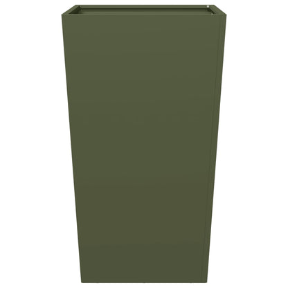 vidaXL Garden Planter Olive Green 45x45x75 cm Steel