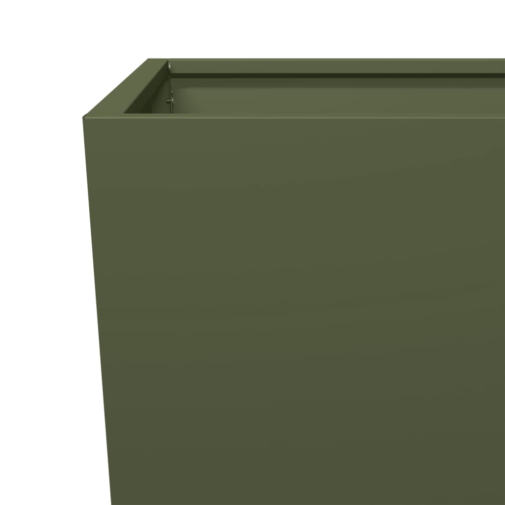 vidaXL Garden Planter Olive Green 45x45x75 cm Steel