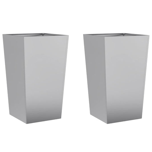 vidaXL Garden Planters 2 pcs 45x45x75 cm Galvanised Steel