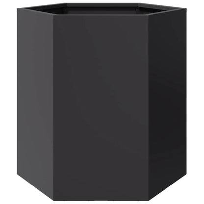 vidaXL Garden Planter 2 pcs Black Hexagon 46x40x45 cm Steel