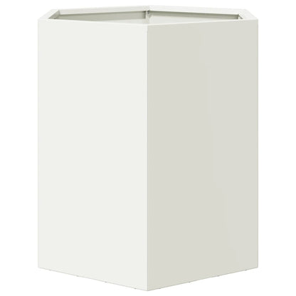 vidaXL Garden Planter 2 pcs White Hexagon 46x40x45 cm Steel