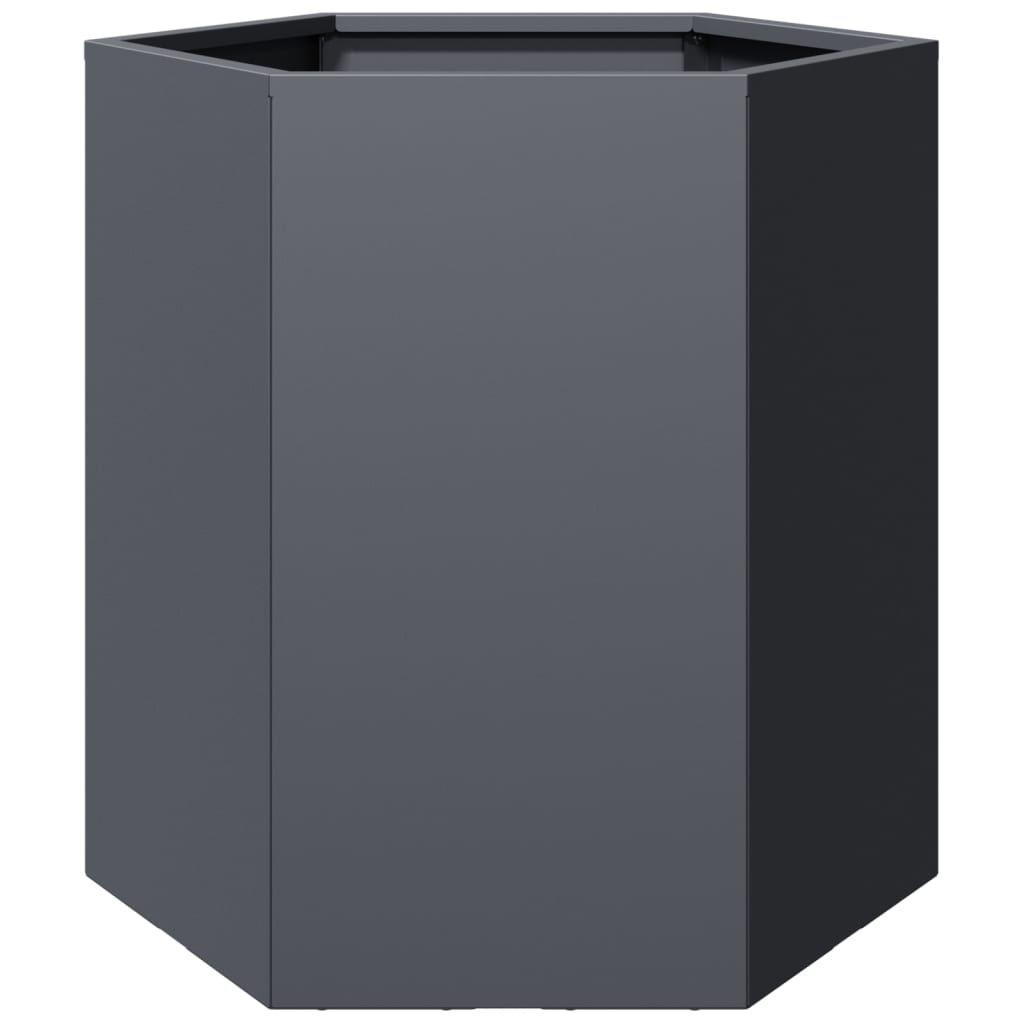 vidaXL Garden Planters 2 pcs Anthracite Hexagon 46x40x45 cm Steel