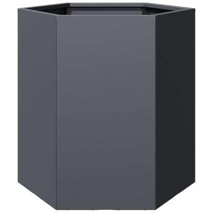 vidaXL Garden Planters 2 pcs Anthracite Hexagon 46x40x45 cm Steel