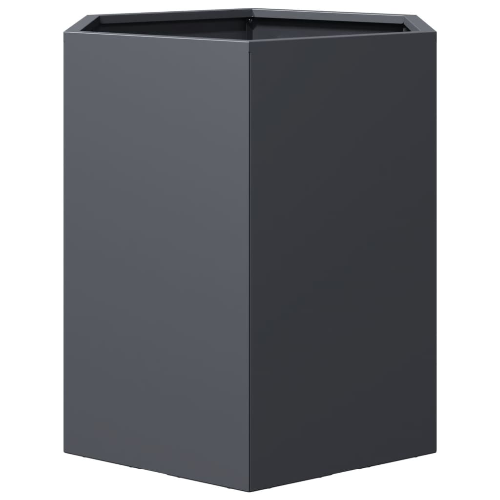 vidaXL Garden Planters 2 pcs Anthracite Hexagon 46x40x45 cm Steel