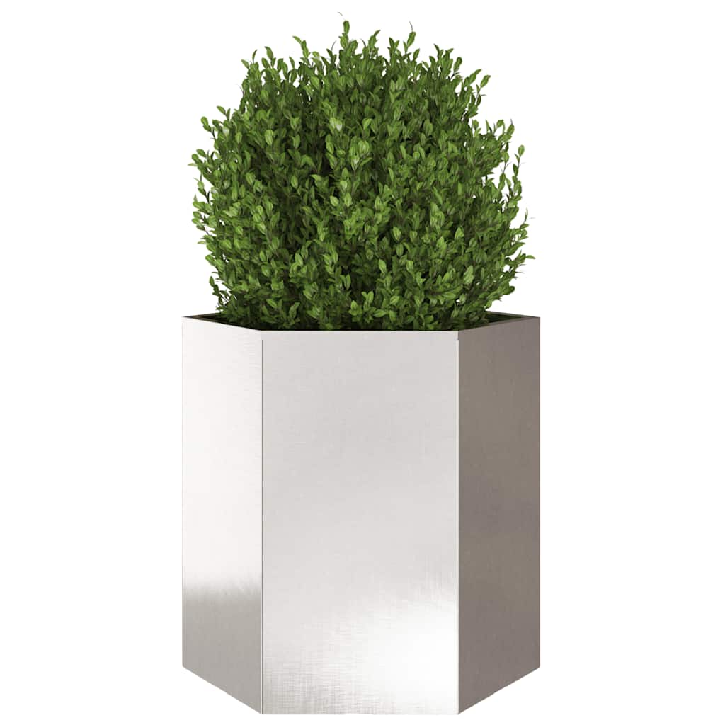 vidaXL Garden Planter Hexagon 46x40x45 cm Stainless Steel