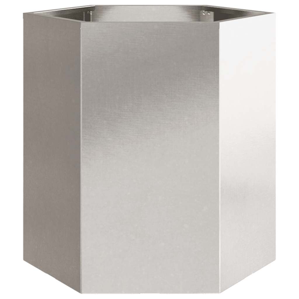 vidaXL Garden Planter Hexagon 46x40x45 cm Stainless Steel