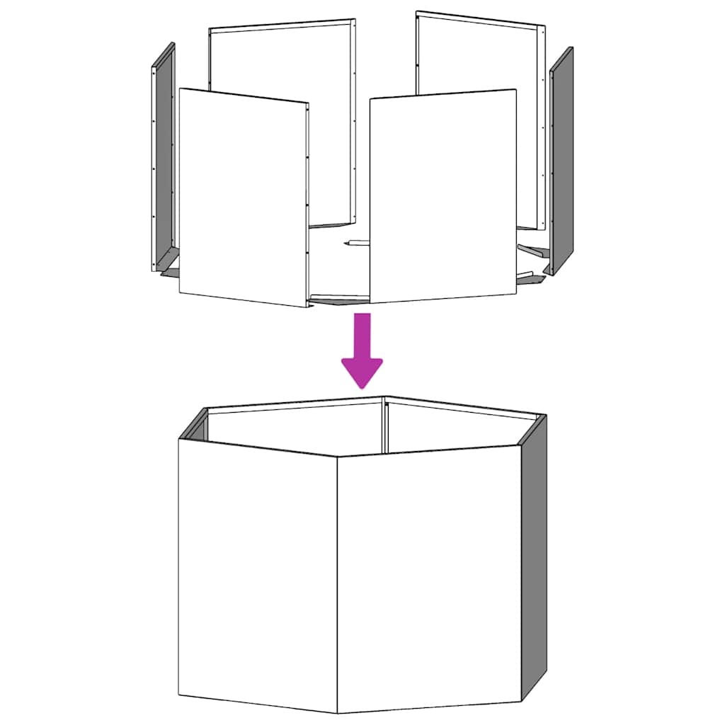 vidaXL Garden Planter Hexagon 46x40x45 cm Stainless Steel