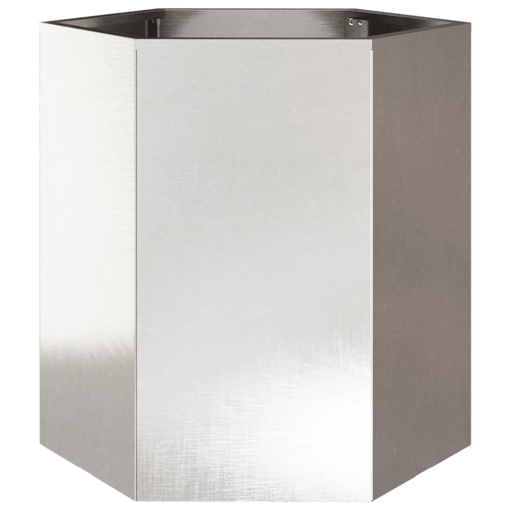 vidaXL Garden Planter 2 pcs Hexagon 46x40x45 cm Stainless Steel