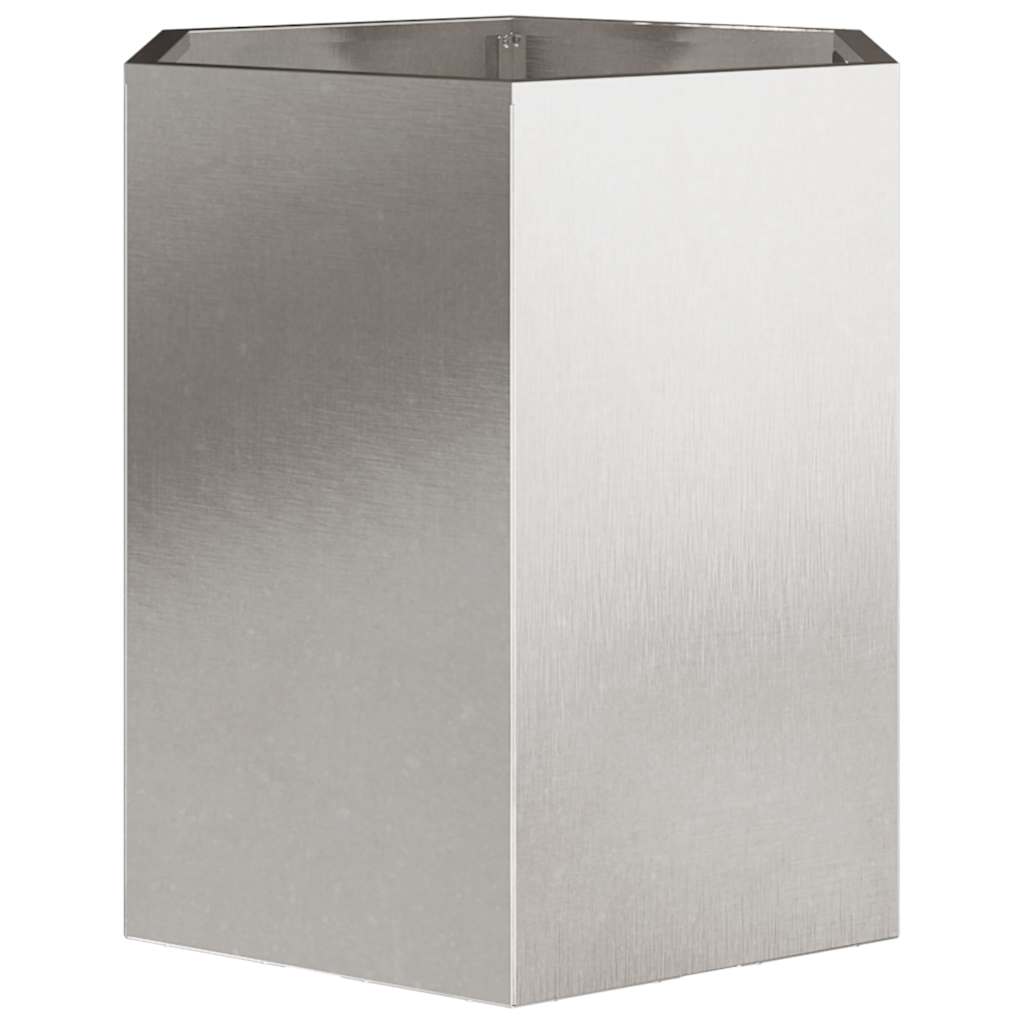 vidaXL Garden Planter 2 pcs Hexagon 46x40x45 cm Stainless Steel