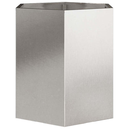 vidaXL Garden Planter 2 pcs Hexagon 46x40x45 cm Stainless Steel
