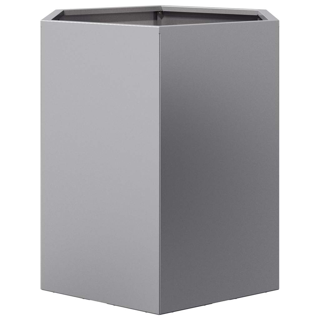 vidaXL Garden Planter Hexagon 46x40x45 cm Galvanized Steel