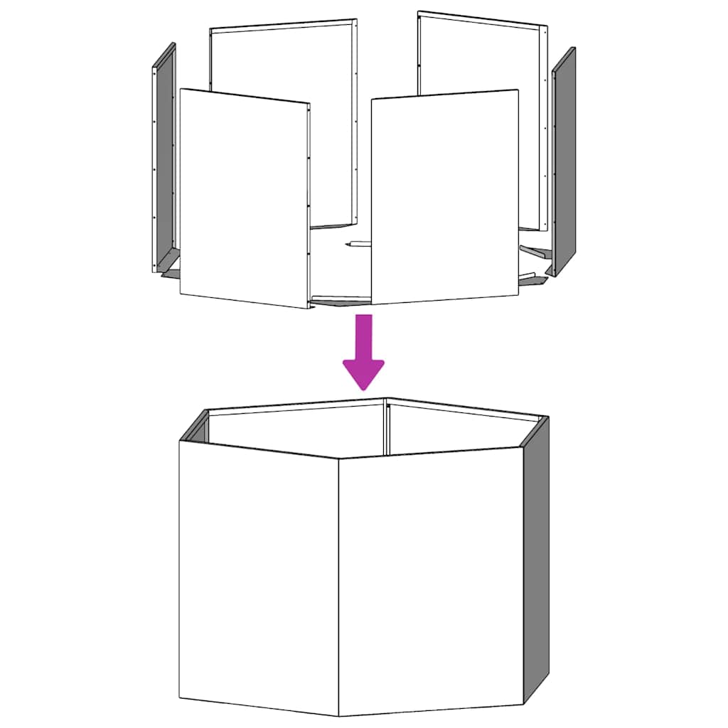 vidaXL Garden Planter Hexagon 46x40x45 cm Galvanized Steel