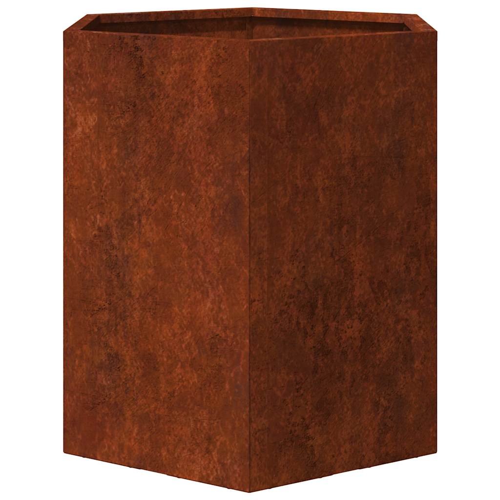 vidaXL Garden Planters 2 pcs Hexagon 46x40x45 cm Weathering Steel