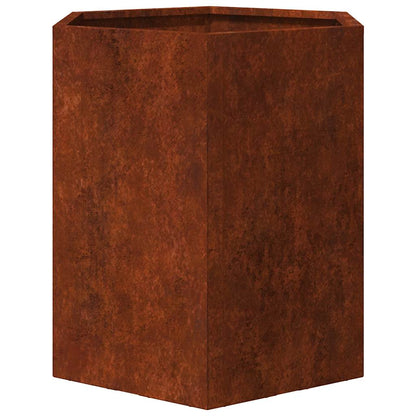 vidaXL Garden Planters 2 pcs Hexagon 46x40x45 cm Weathering Steel