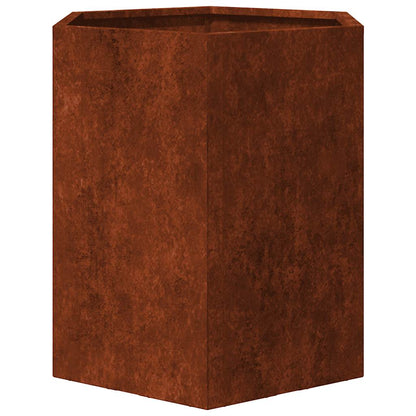 vidaXL Garden Planters 2 pcs Hexagon 46x40x45 cm Weathering Steel
