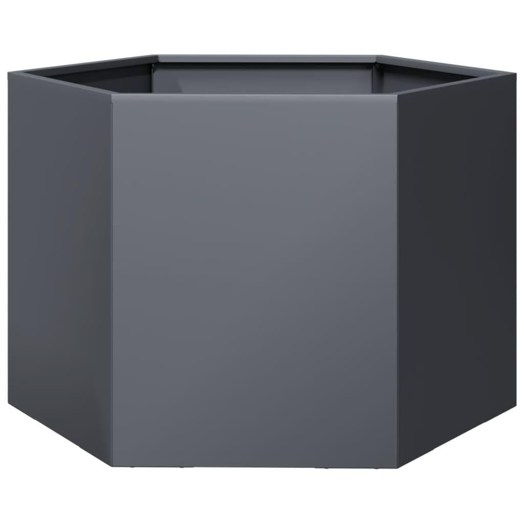 vidaXL Garden Planter Anthracite Hexagon 69x60x45 cm Steel