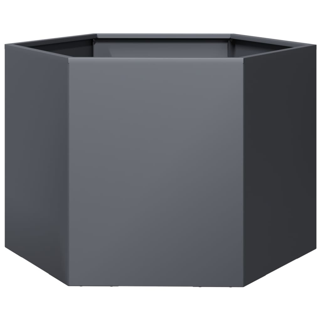 vidaXL Garden Planter Anthracite Hexagon 69x60x45 cm Steel