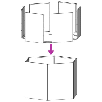 vidaXL Garden Planter Anthracite Hexagon 69x60x45 cm Steel