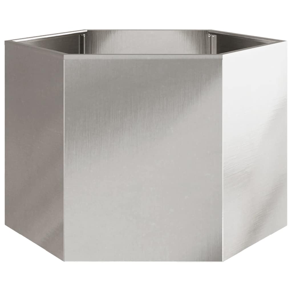 vidaXL Garden Planter Hexagon 69x60x45 cm Stainless Steel