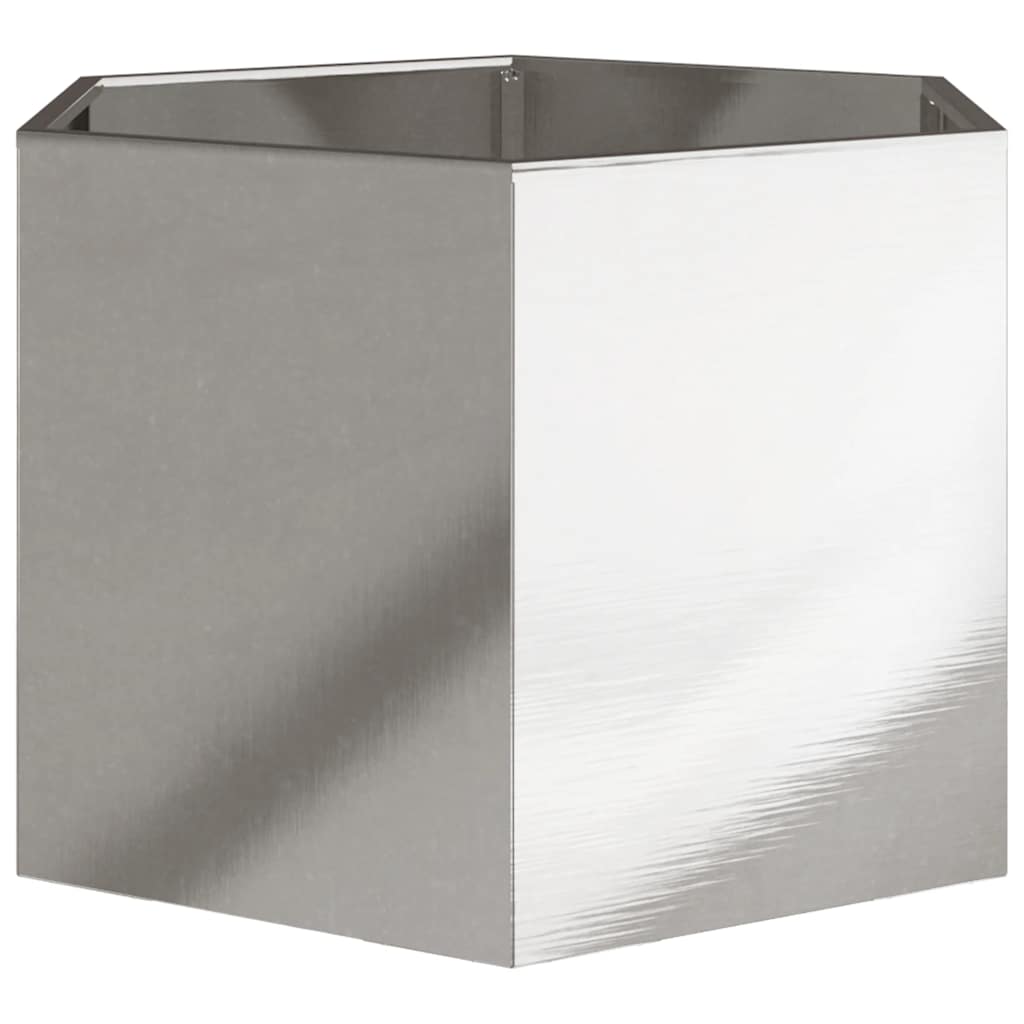 vidaXL Garden Planter Hexagon 69x60x45 cm Stainless Steel
