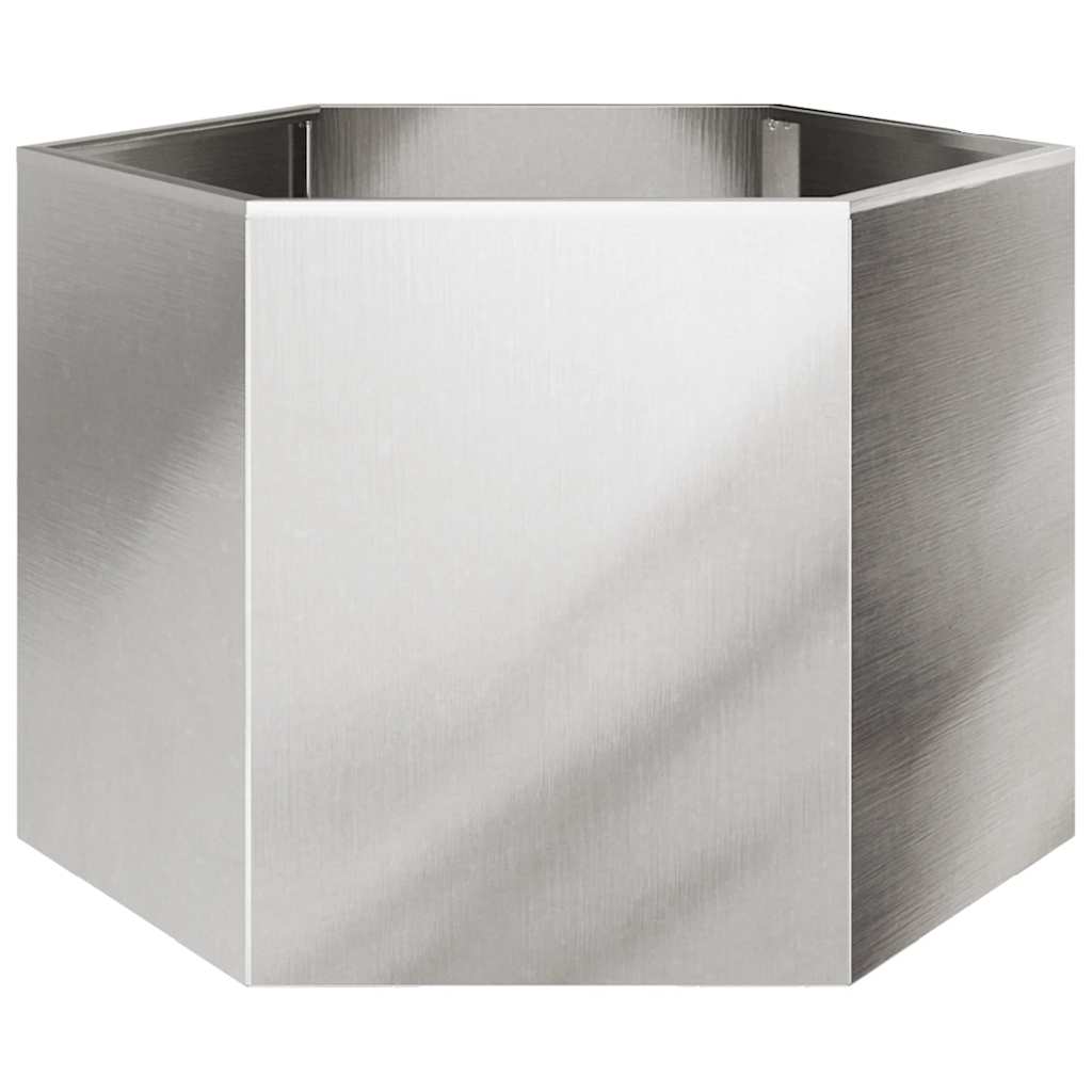 vidaXL Garden Planter Hexagon 69x60x45 cm Stainless Steel