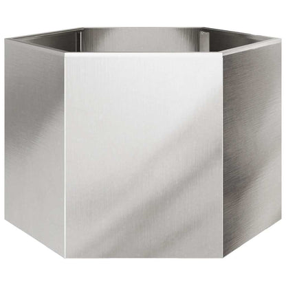vidaXL Garden Planter Hexagon 69x60x45 cm Stainless Steel