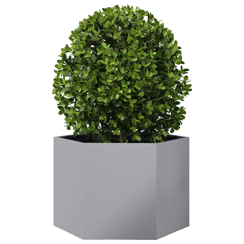 vidaXL Garden Planter Hexagon 69x60x45 cm Galvanized Steel