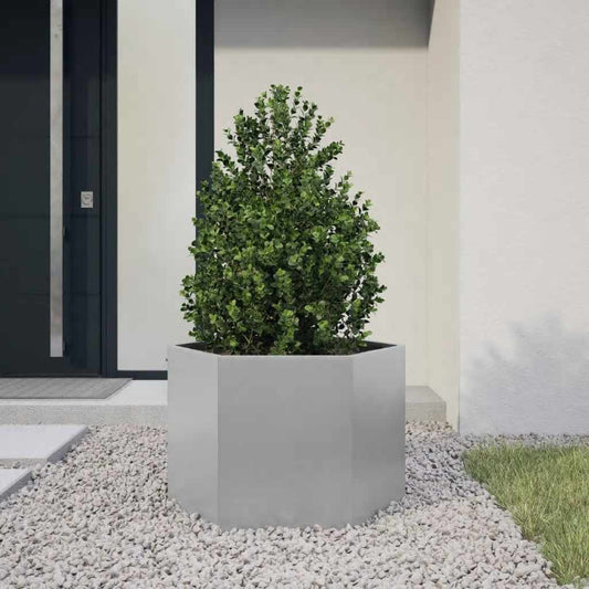 vidaXL Garden Planter Hexagon 69x60x45 cm Galvanized Steel