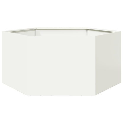 vidaXL Garden Planter White Hexagon 104x90x45 cm Steel