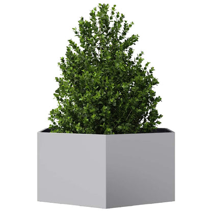 vidaXL Garden Planter Hexagon 104x90x45 cm Galvanized Steel