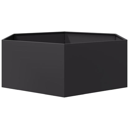 vidaXL Garden Planter Black Hexagon 138x120x45 cm Steel