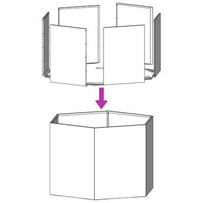 vidaXL Garden Planter White Hexagon 138x120x45 cm Steel