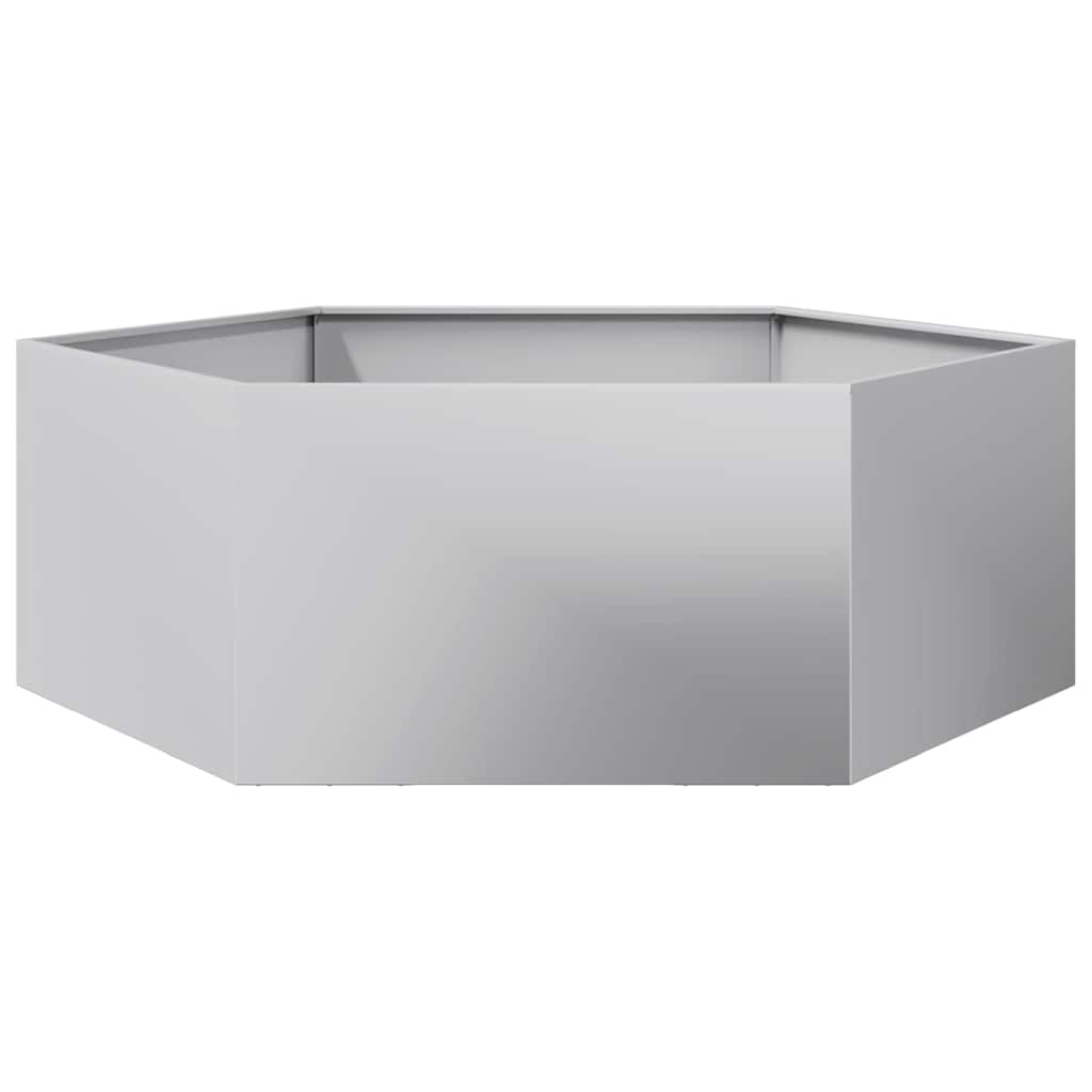 vidaXL Garden Planter Hexagon 138x120x45 cm Galvanized Steel