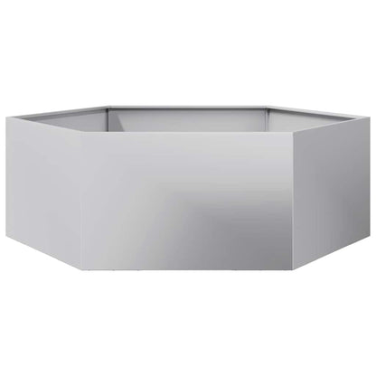 vidaXL Garden Planter Hexagon 138x120x45 cm Galvanized Steel