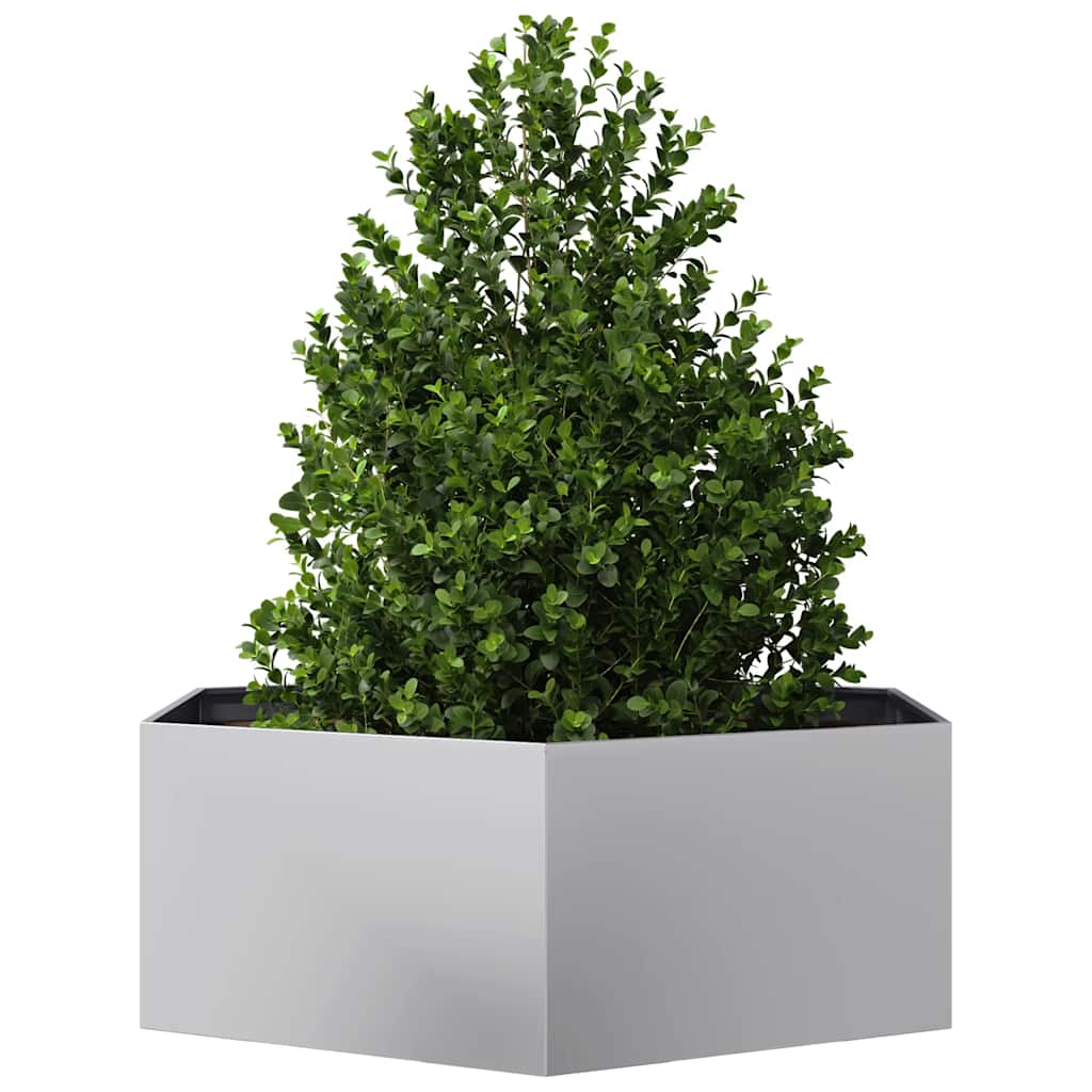 vidaXL Garden Planter Hexagon 138x120x45 cm Galvanized Steel