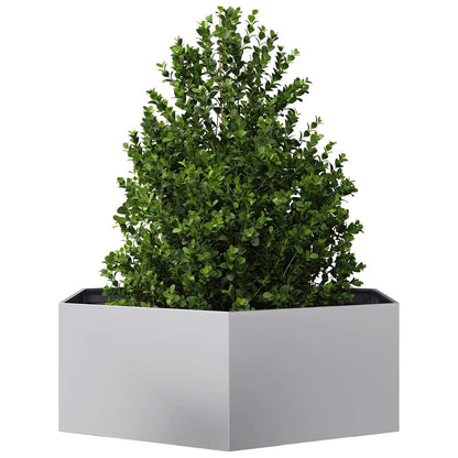 vidaXL Garden Planter Hexagon 138x120x45 cm Galvanized Steel