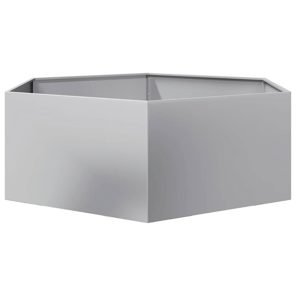 vidaXL Garden Planter Hexagon 138x120x45 cm Galvanized Steel