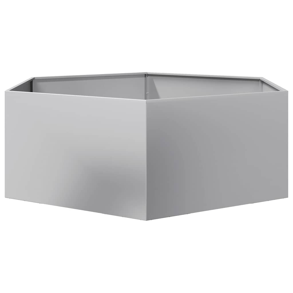 vidaXL Garden Planter Hexagon 138x120x45 cm Galvanized Steel