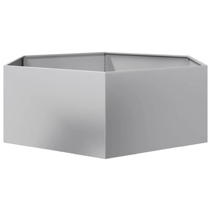 vidaXL Garden Planter Hexagon 138x120x45 cm Galvanized Steel