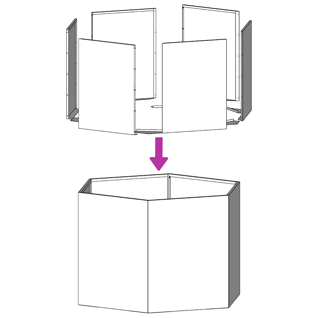 vidaXL Garden Planter Hexagon 138x120x45 cm Galvanized Steel