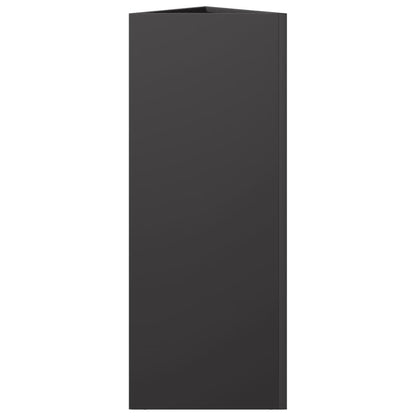 vidaXL Garden Planter Black Triangular 30x26x75 cm Steel