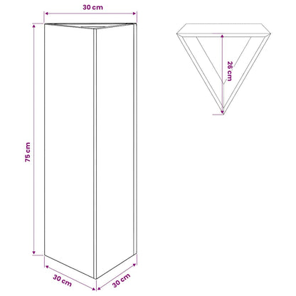 vidaXL Garden Planter Black Triangular 30x26x75 cm Steel