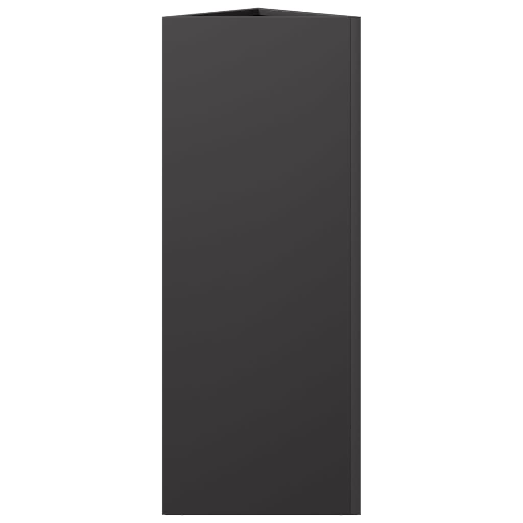 vidaXL Garden Planters 2 pcs Black Triangular 30x26x75 cm Steel