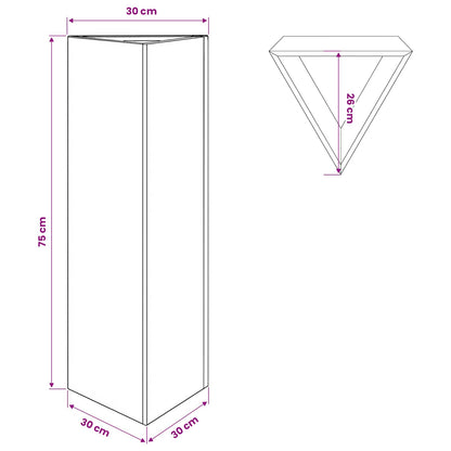 vidaXL Garden Planter White Triangular 30x26x75 cm Steel