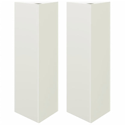 vidaXL Garden Planters 2 pcs White Triangular 30x26x75 cm Steel